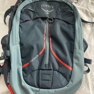 Osprey Tropos Backpack Dark Teal and Orange EUC